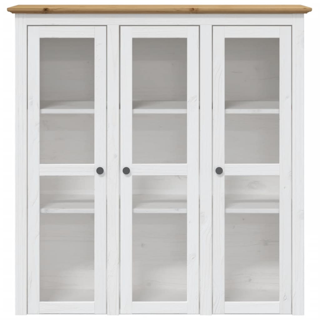 vidaXL Highborad "BODO" White and Brown 115.5x43x200.5cm Solid Wood Pine