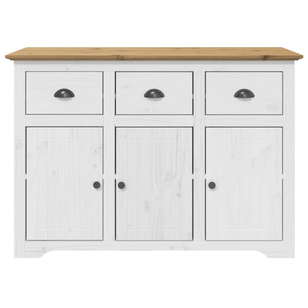 vidaXL Highborad "BODO" White and Brown 115.5x43x200.5cm Solid Wood Pine