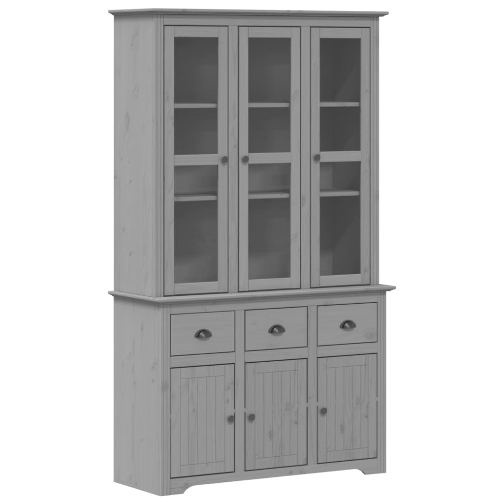 vidaXL Highborad "BODO" Grey 115.5x43x200.5 cm Solid Wood Pine