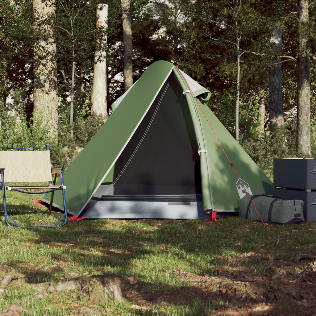 vidaXL Camping Tent Dome 2-Person Green Waterproof