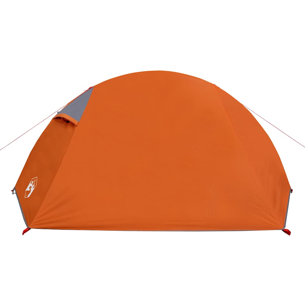 Camping Tent Dome 2-Person Grey and Orange Waterproof