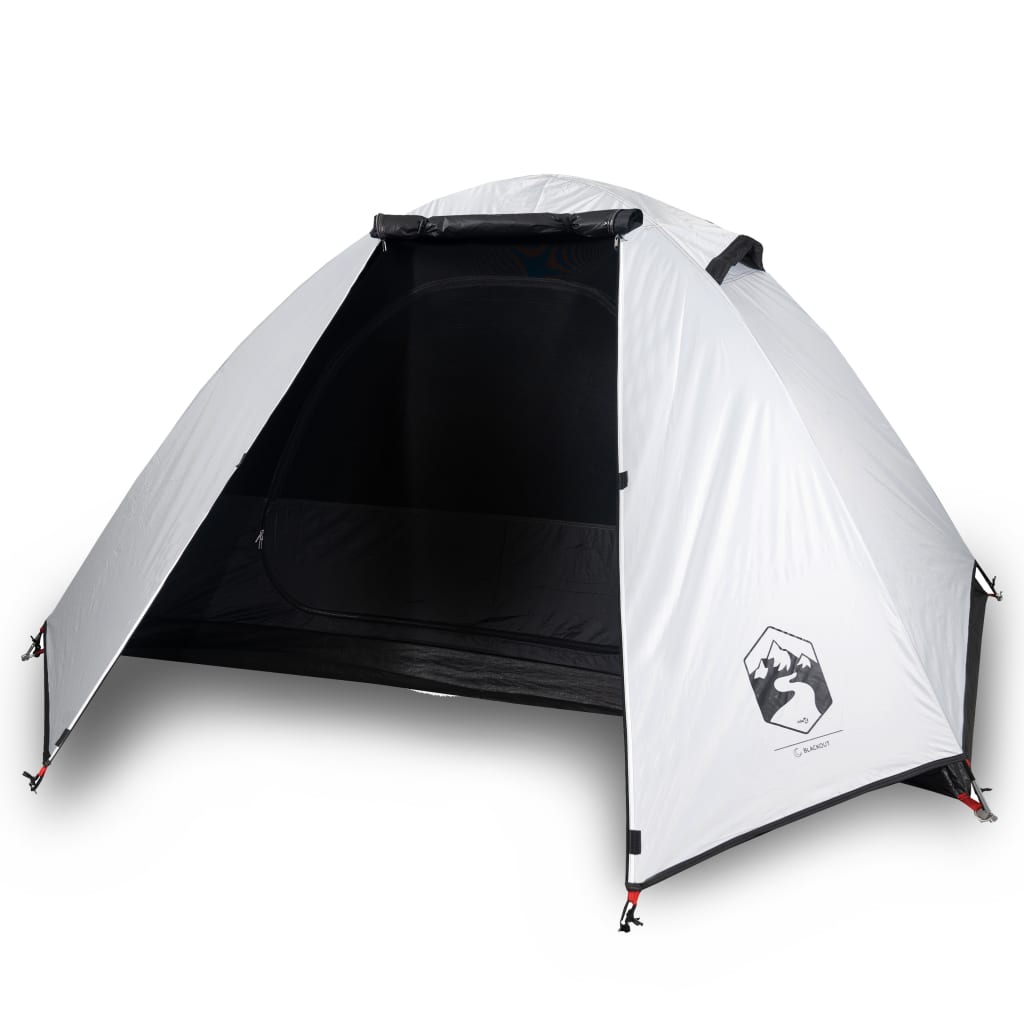 vidaXL Camping Tent Dome 2-Person White Blackout Fabric Waterproof