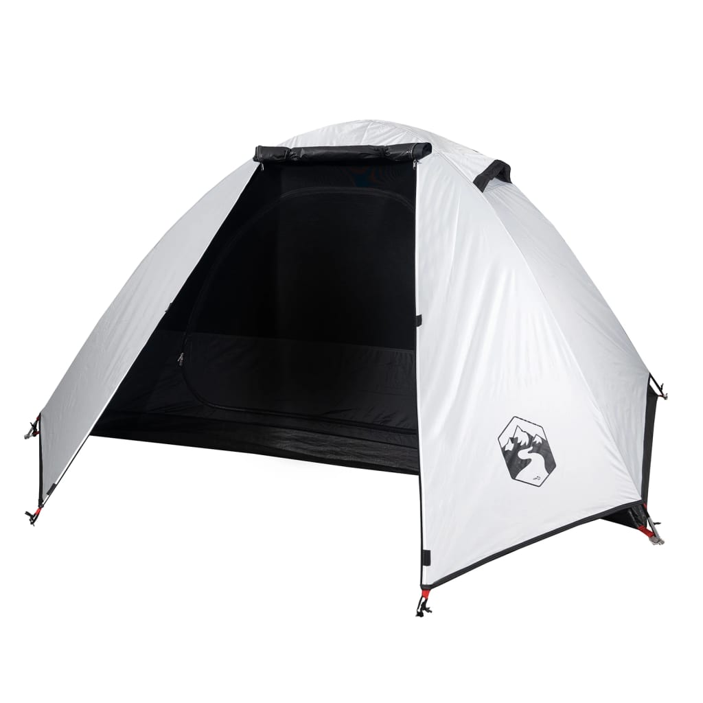 vidaXL Camping Tent Dome 2-Person White Blackout Fabric Waterproof