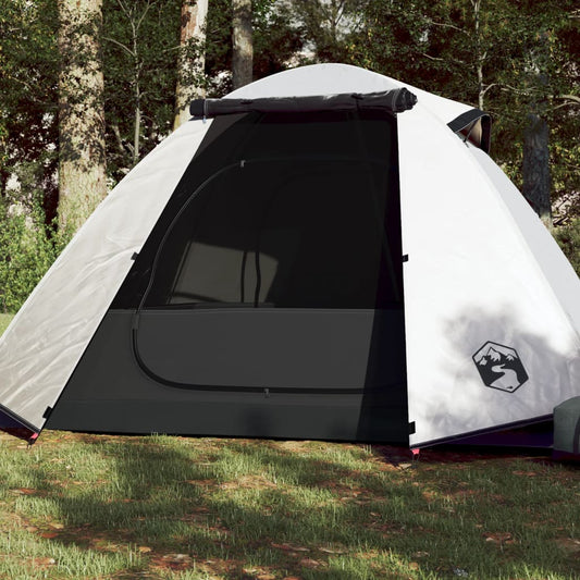 vidaXL Camping Tent Dome 2-Person White Blackout Fabric Waterproof