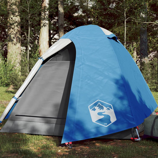 vidaXL Camping Tent Dome 2-Person Blue Waterproof