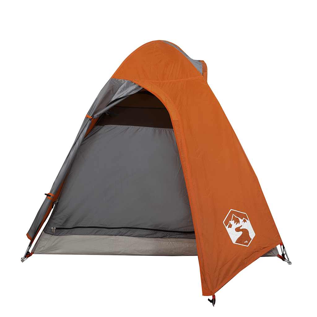 Camping Tent Dome 2-Person Grey and Orange Waterproof