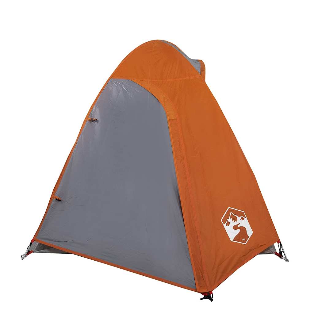 Camping Tent Dome 2-Person Grey and Orange Waterproof