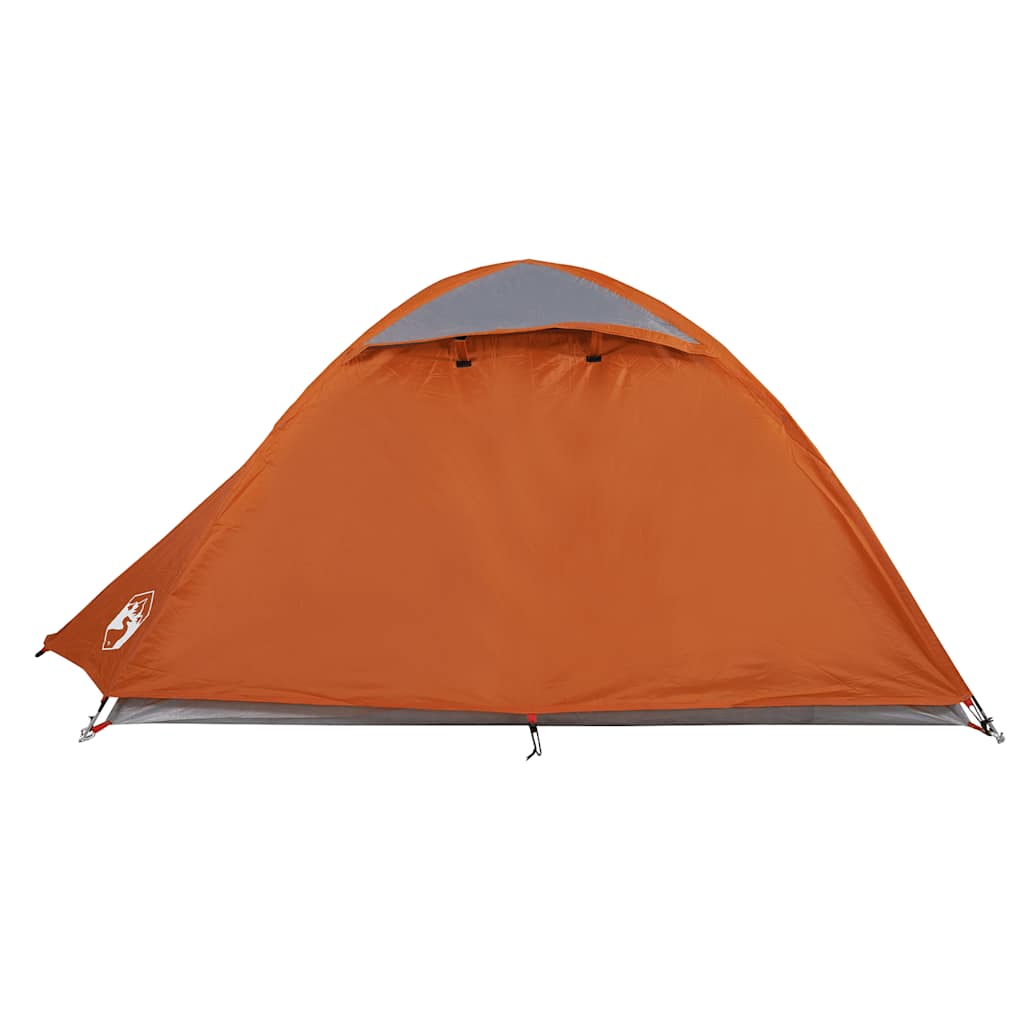 Camping Tent Dome 2-Person Grey and Orange Waterproof
