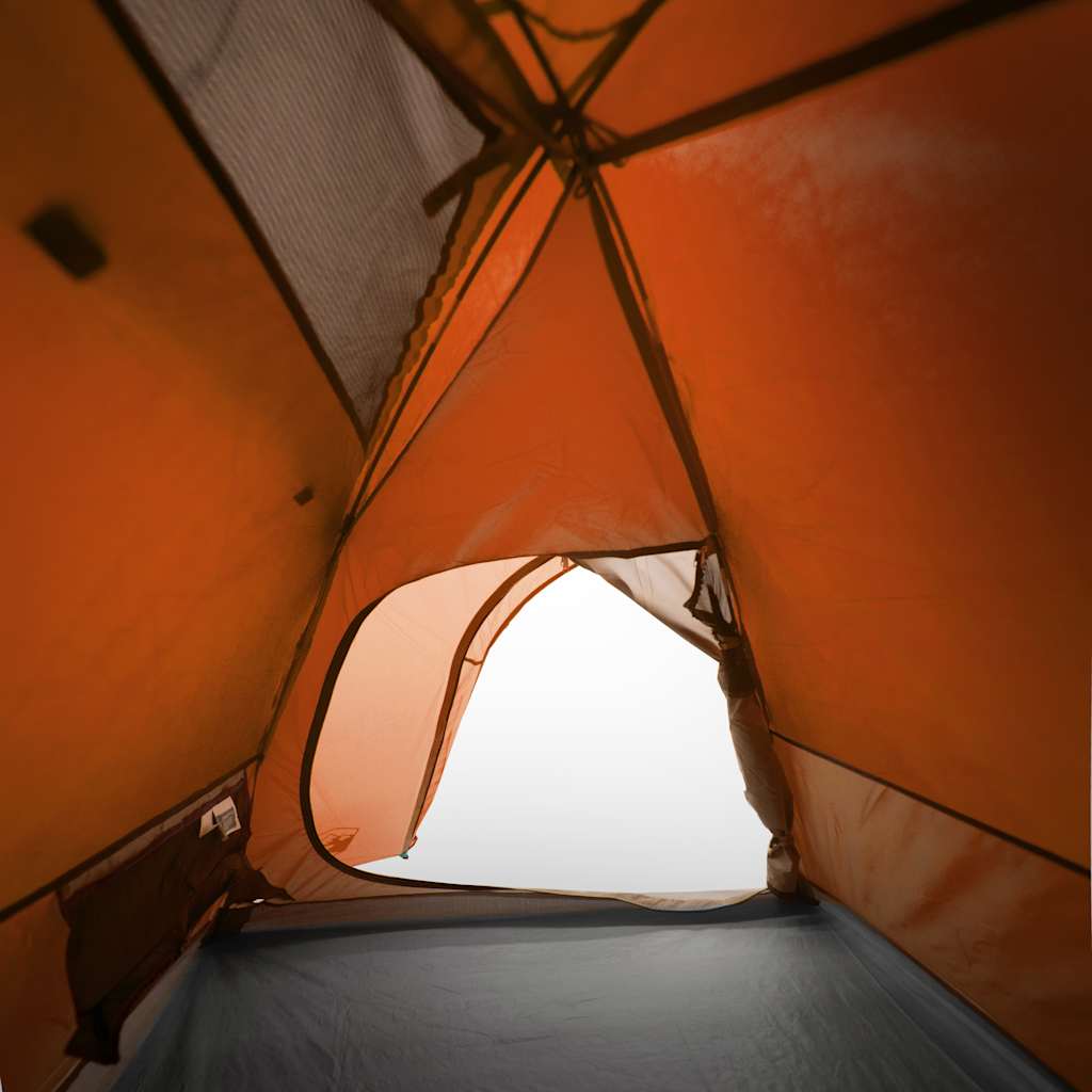 Camping Tent Dome 2-Person Grey and Orange Waterproof
