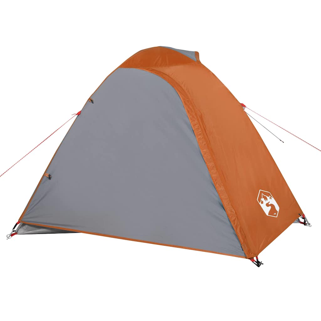 Camping Tent Dome 3-Person Grey and Orange Waterproof