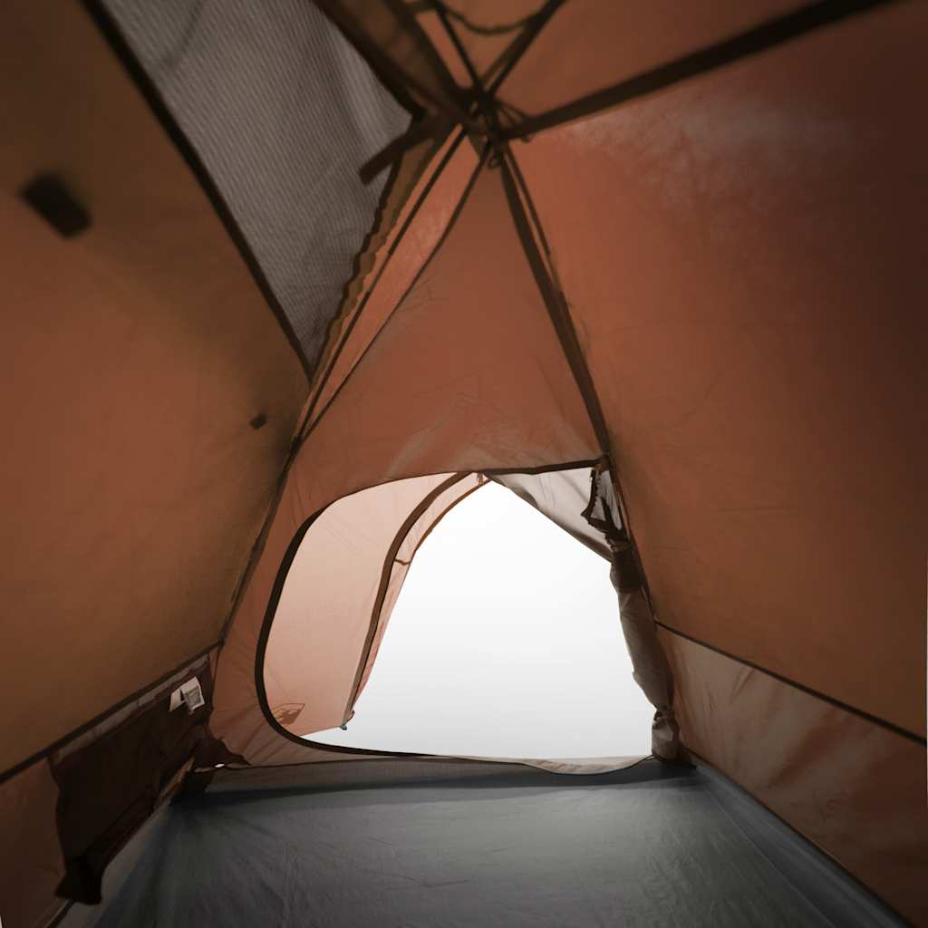 Camping Tent Dome 3-Person Grey and Orange Waterproof