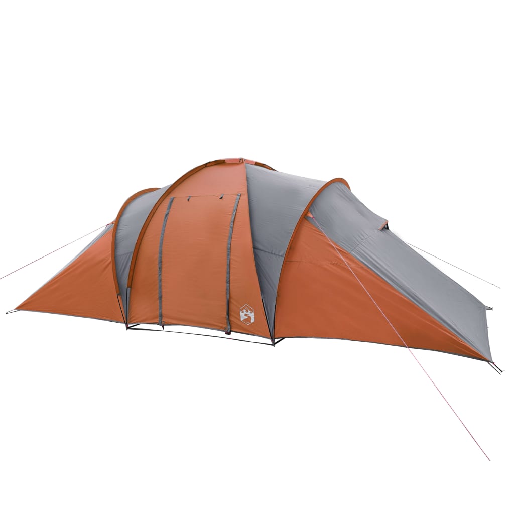 vidaXL Family Tent Dome 6-Person Grey and Orange Waterproof