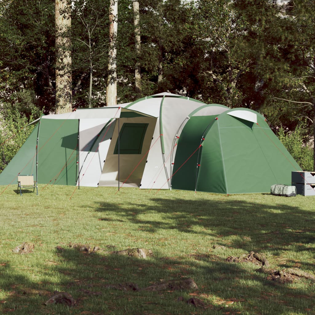 vidaXL Family Tent Dome 12-Person Green Waterproof