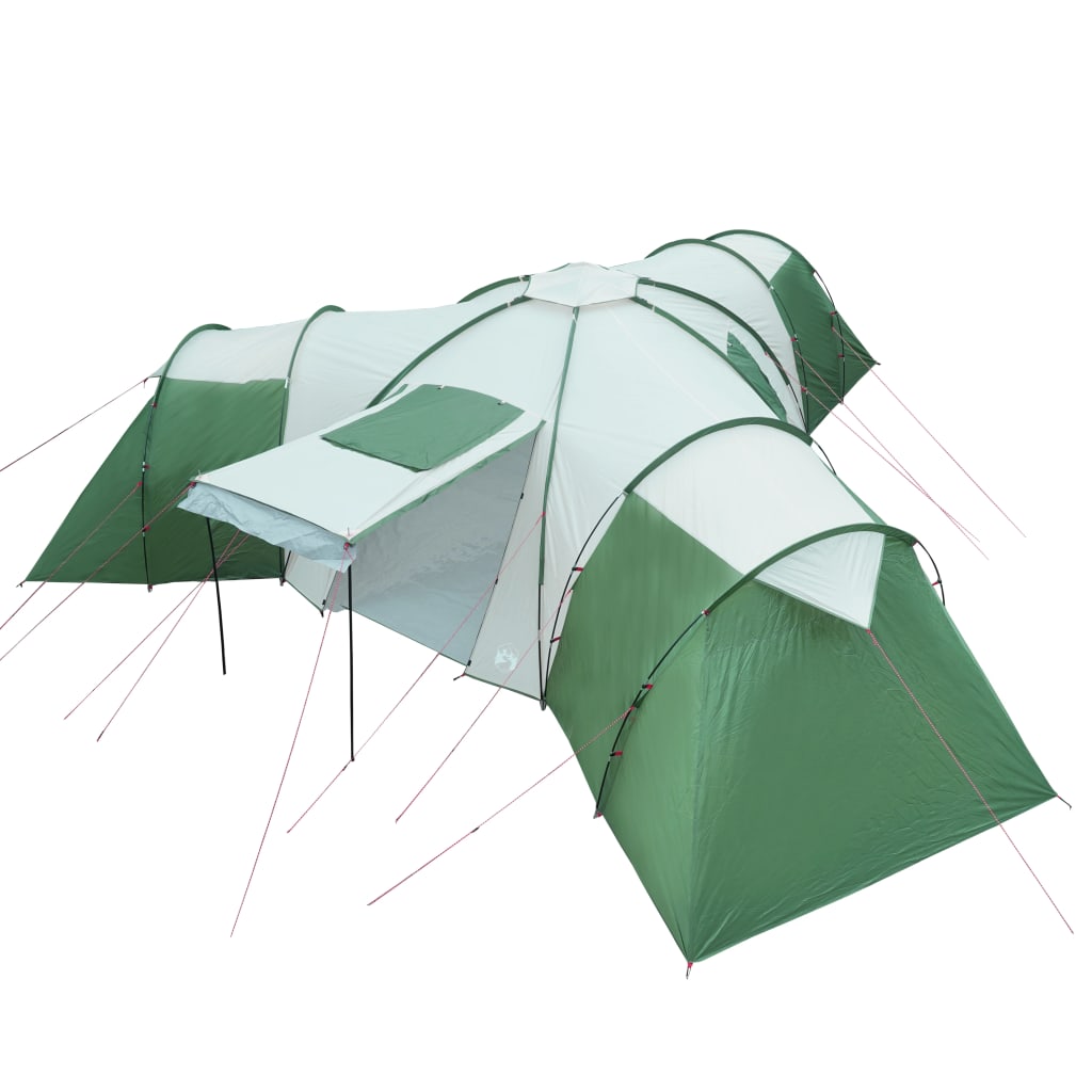 vidaXL Family Tent Dome 12-Person Green Waterproof