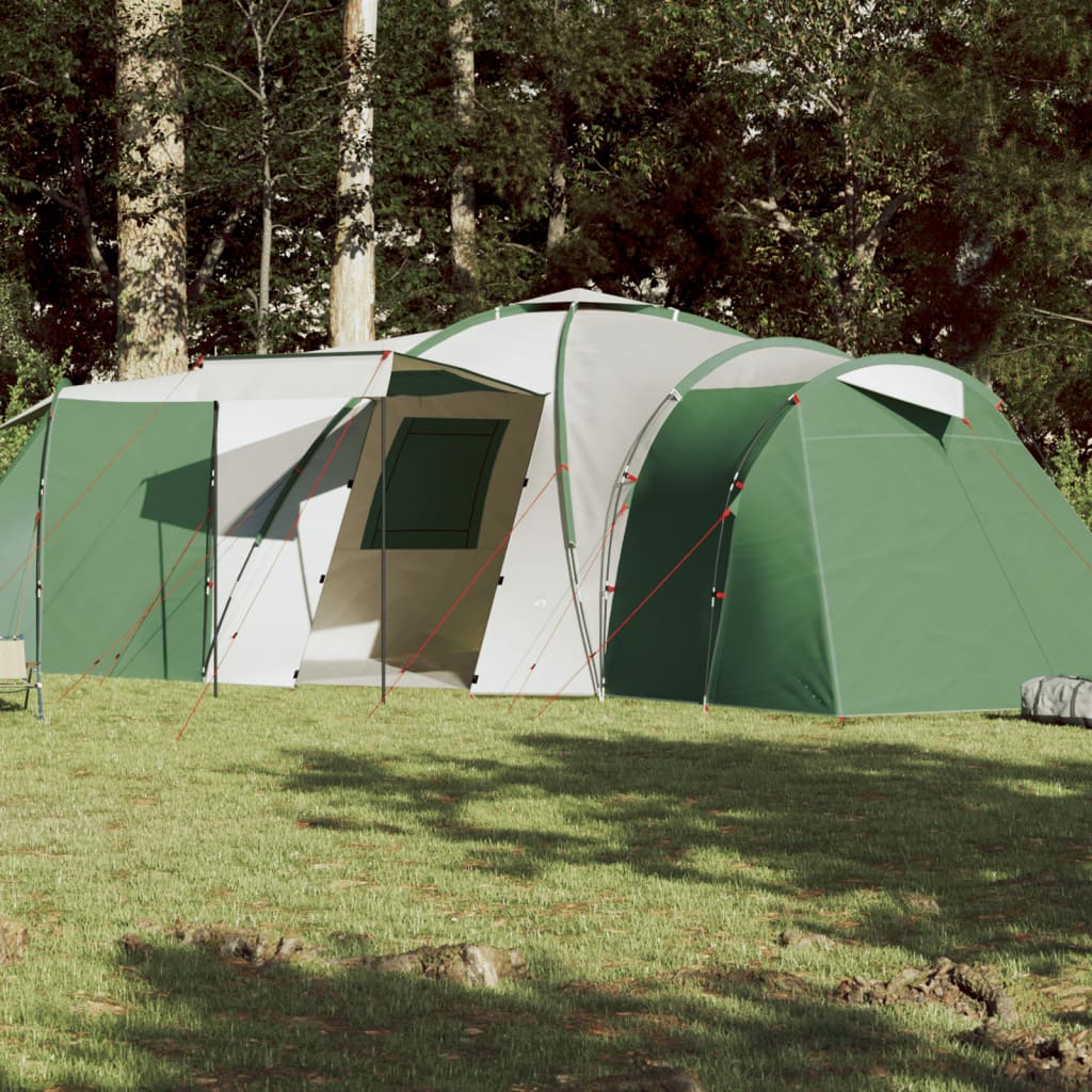 vidaXL Family Tent Dome 12-Person Green Waterproof