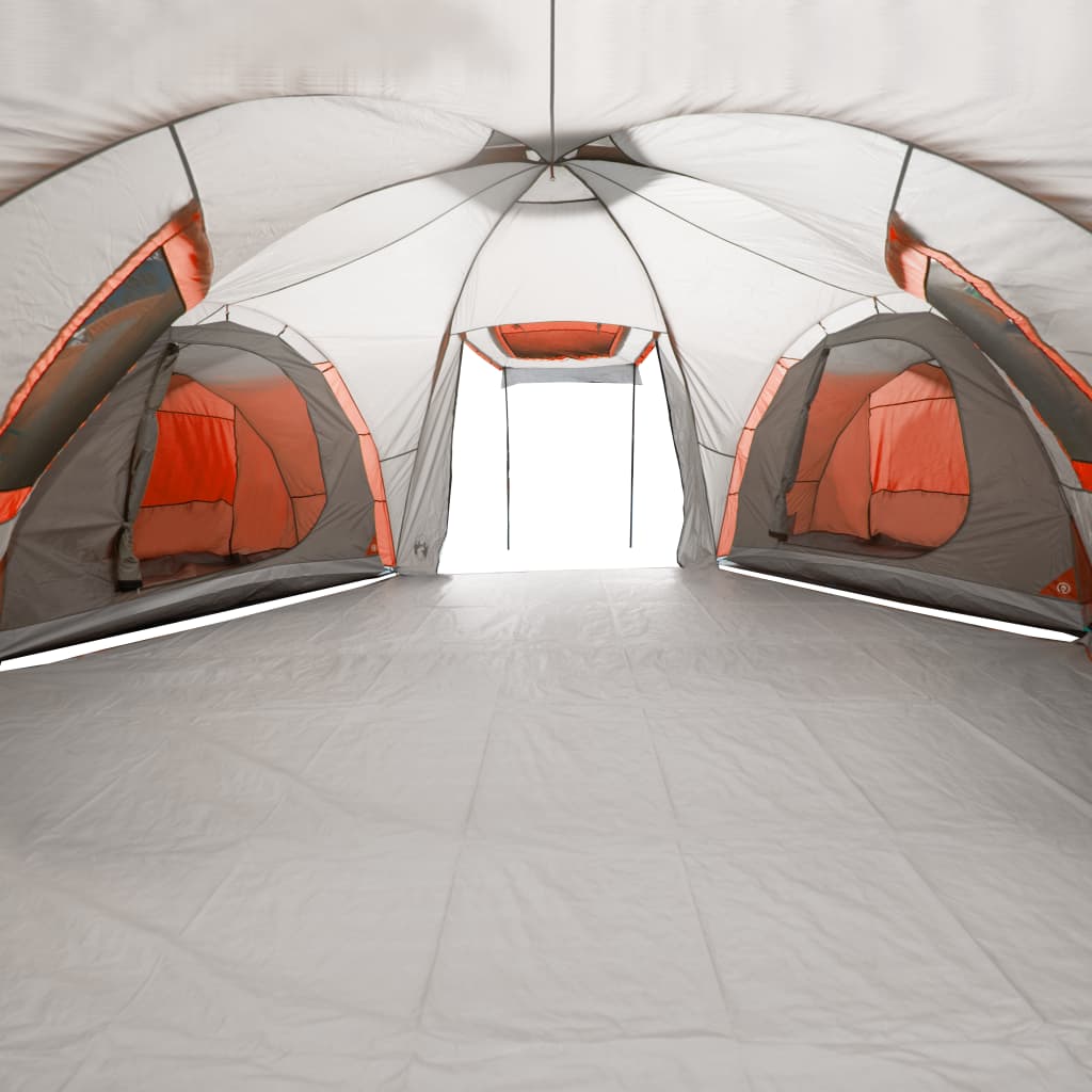 vidaXL Family Tent Dome 12-Person Grey and Orange Waterproof