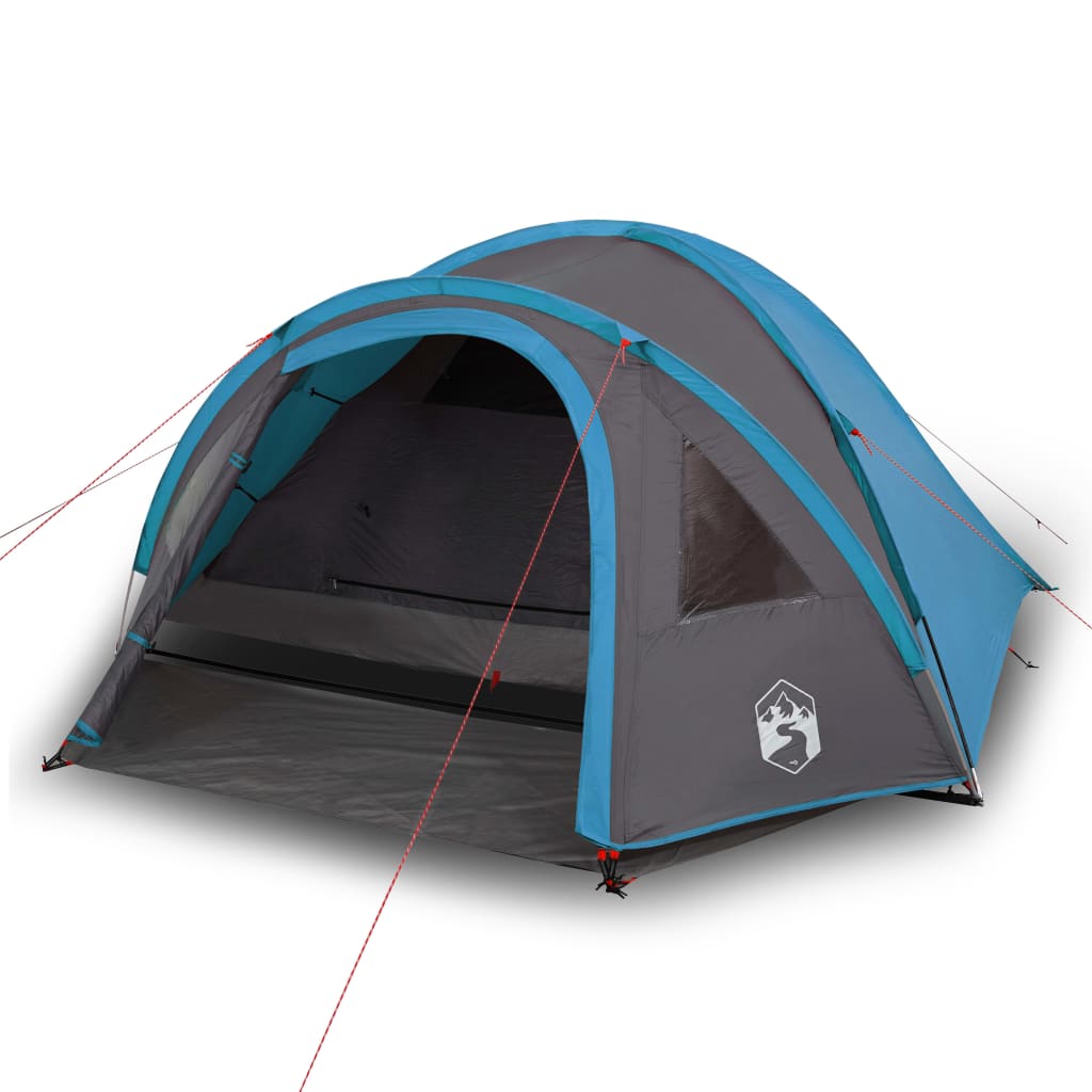 vidaXL Camping Tent Dome 4-Person Blue Waterproof