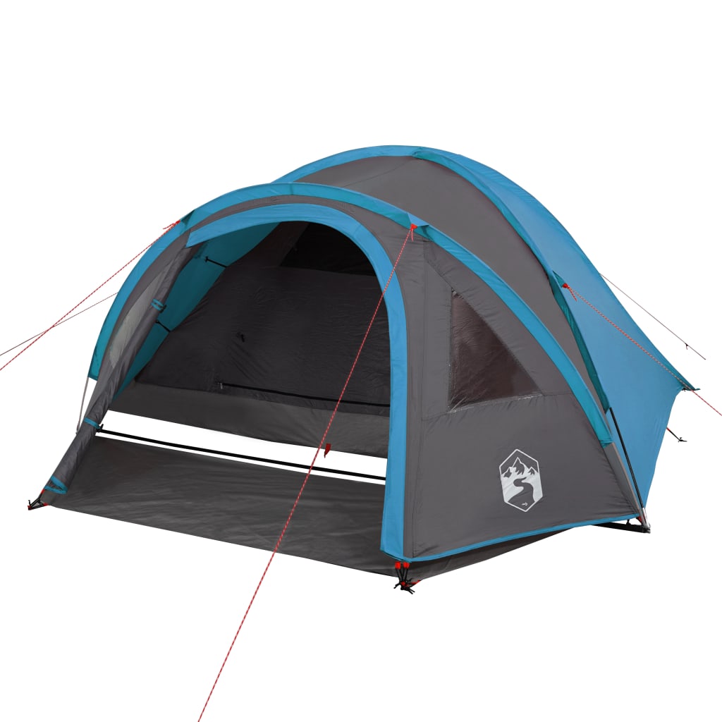 vidaXL Camping Tent Dome 4-Person Blue Waterproof