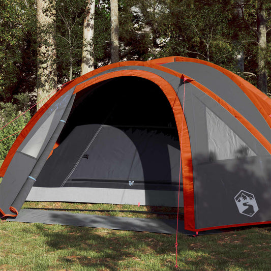 vidaXL Camping Tent Dome 4-Person Orange Waterproof