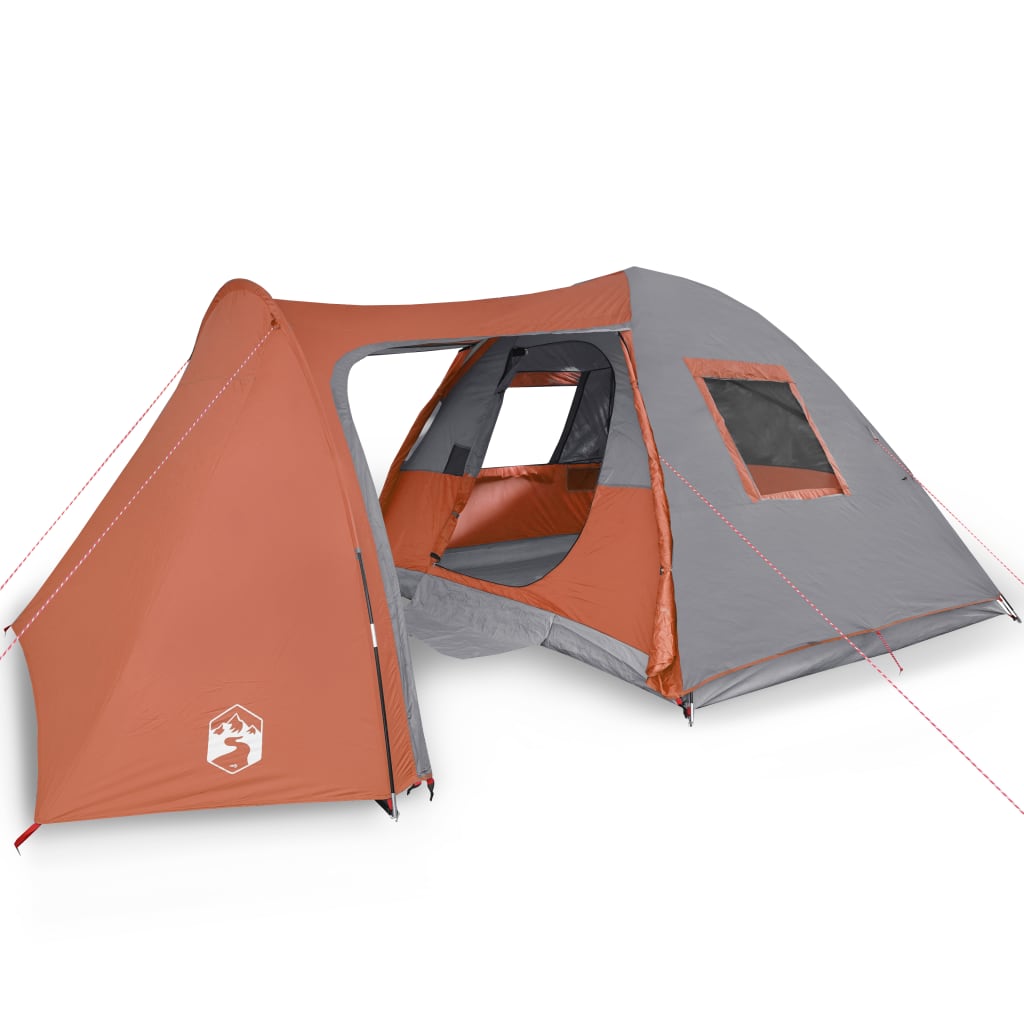 vidaXL Family Tent Dome 6-Person Grey and Orange Waterproof