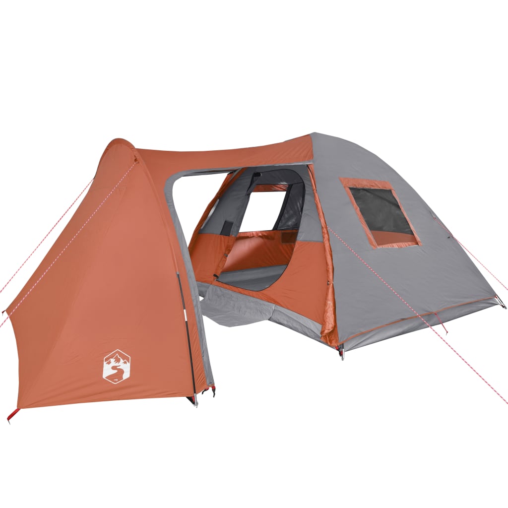 vidaXL Family Tent Dome 6-Person Grey and Orange Waterproof