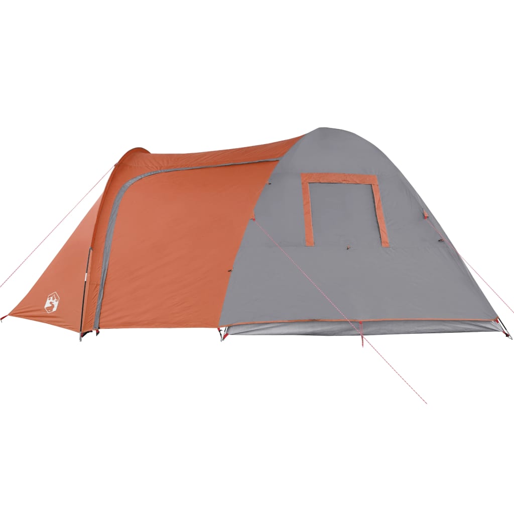 vidaXL Family Tent Dome 6-Person Grey and Orange Waterproof