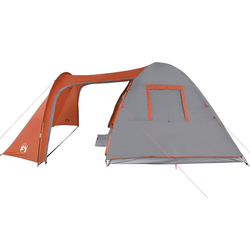 vidaXL Family Tent Dome 6-Person Grey and Orange Waterproof