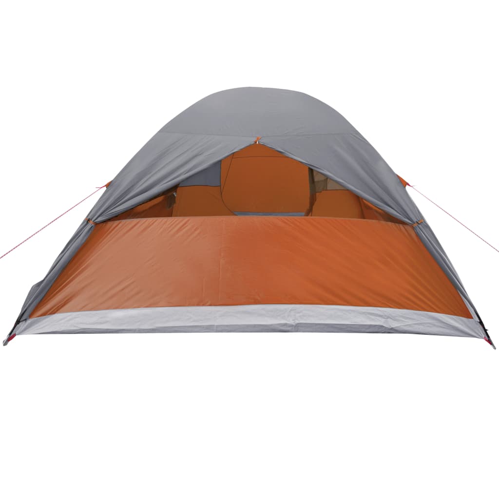 vidaXL Family Tent Dome 6-Person Grey and Orange Waterproof