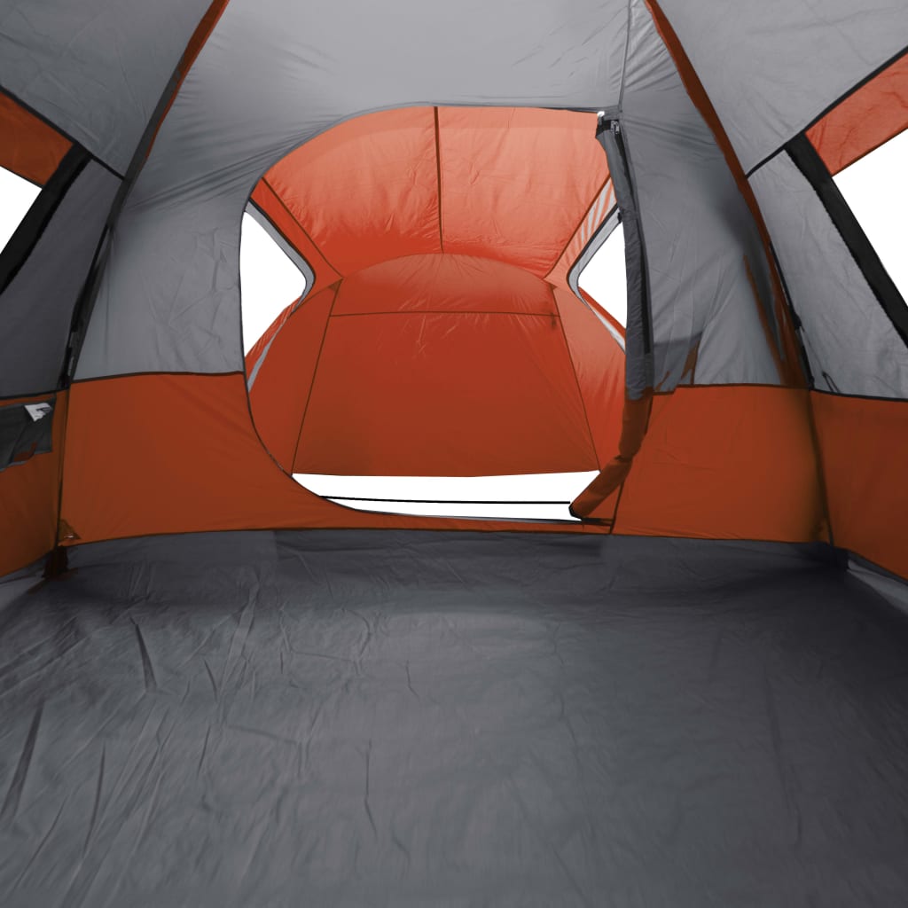 vidaXL Family Tent Dome 6-Person Grey and Orange Waterproof