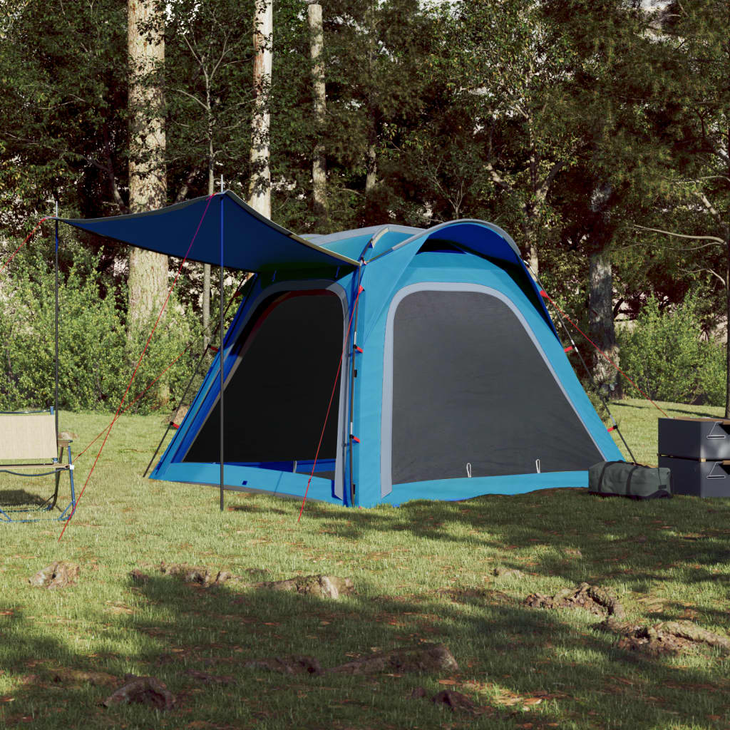 vidaXL Camping Tent 4-Person Blue Quick Release Waterproof