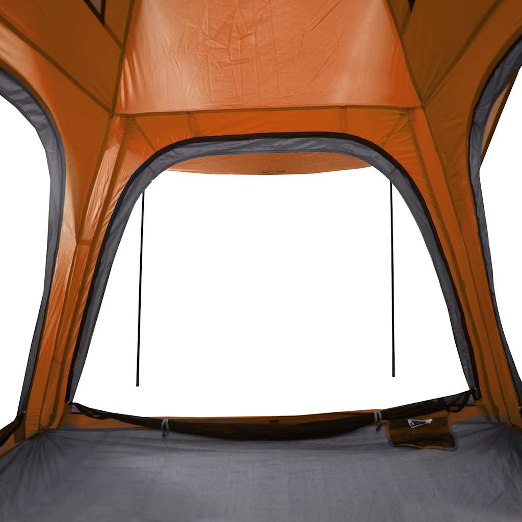 Camping Tent 4-Person Grey and Orange Quick Release Waterproof