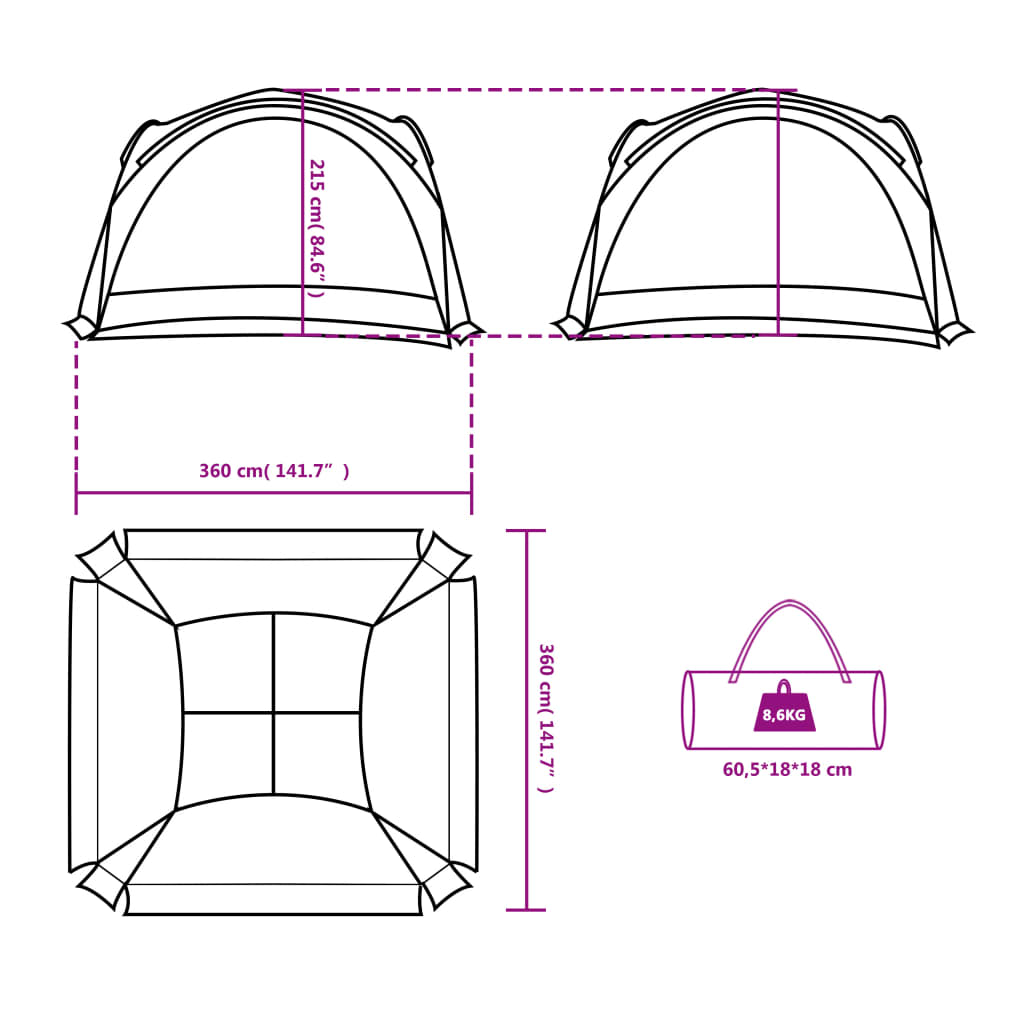 vidaXL Party Tent Blue Waterproof