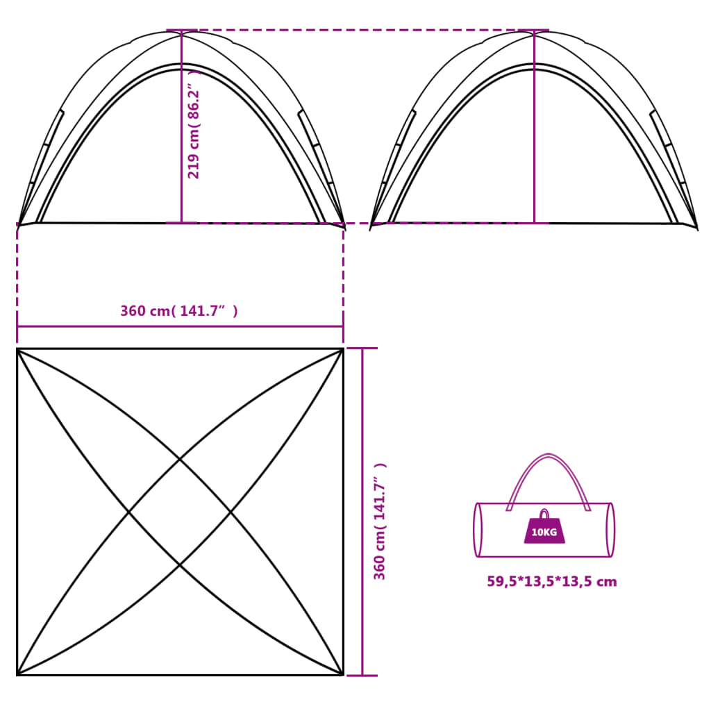 vidaXL Party Tent Green Waterproof