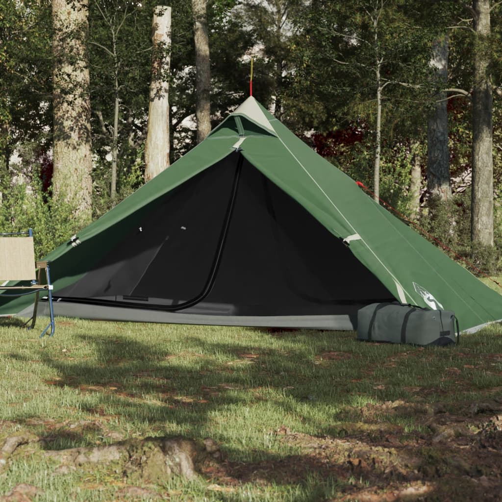 vidaXL Camping Tent Tipi 1-Person Green Waterproof