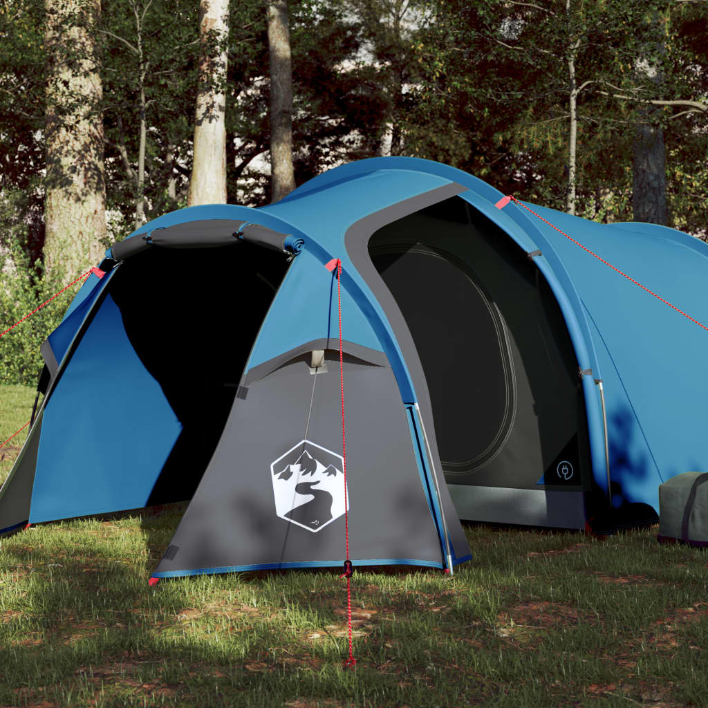 vidaXL Camping Tent Tunnel 2-Person Blue Waterproof