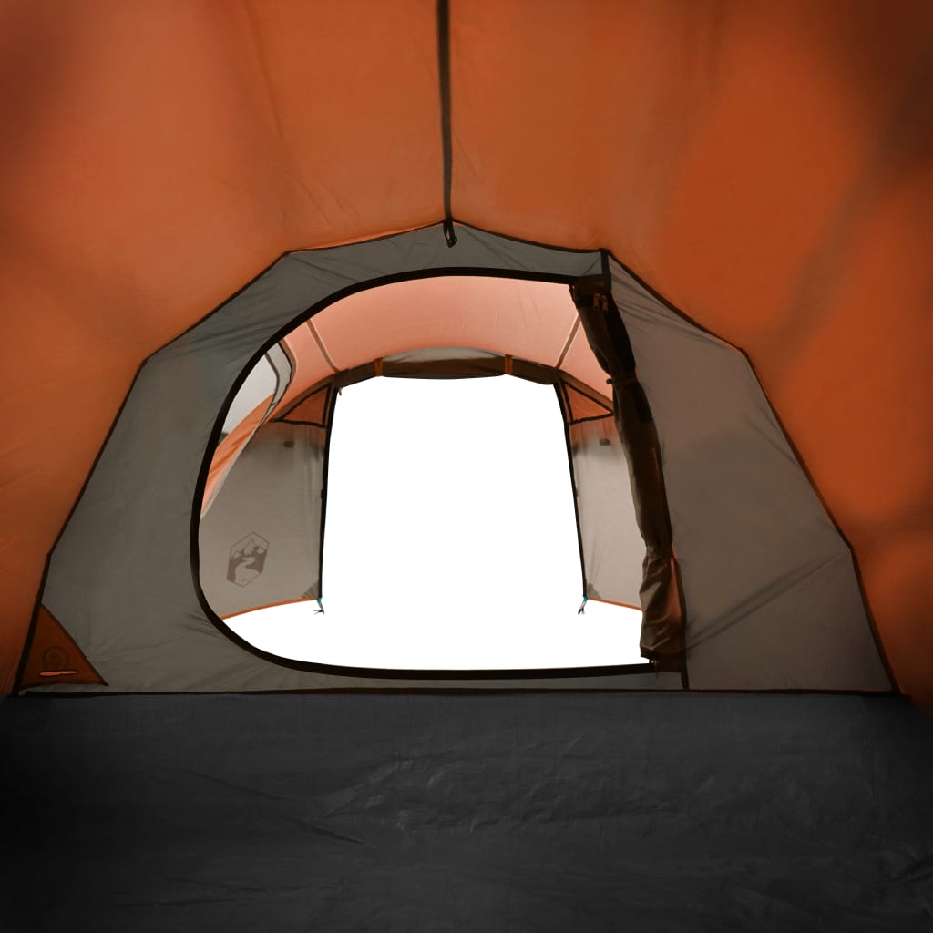 vidaXL Camping Tent Tunnel 2-Person Orange Waterproof