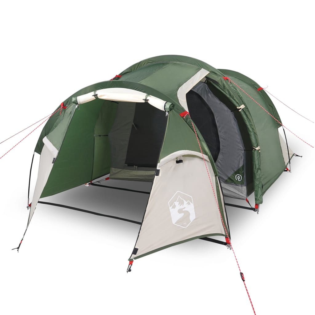 vidaXL Camping Tent Tunnel 3-Person Green Waterproof