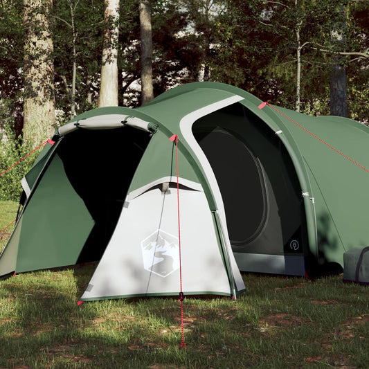 vidaXL Camping Tent Tunnel 3-Person Green Waterproof