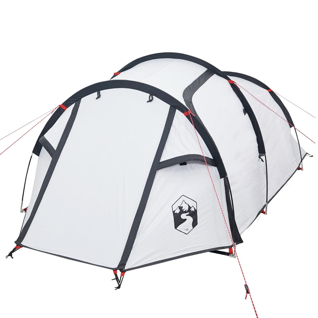 vidaXL Camping Tent Tunnel 3-Person White Blackout Fabric Waterproof