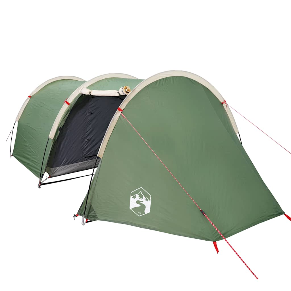 vidaXL Camping Tent Tunnel 4-Person Green Waterproof