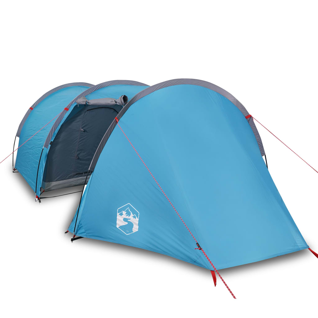 vidaXL Camping Tent Tunnel 4-Person Blue Waterproof