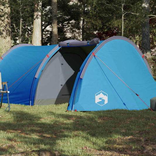 vidaXL Camping Tent Tunnel 4-Person Blue Waterproof