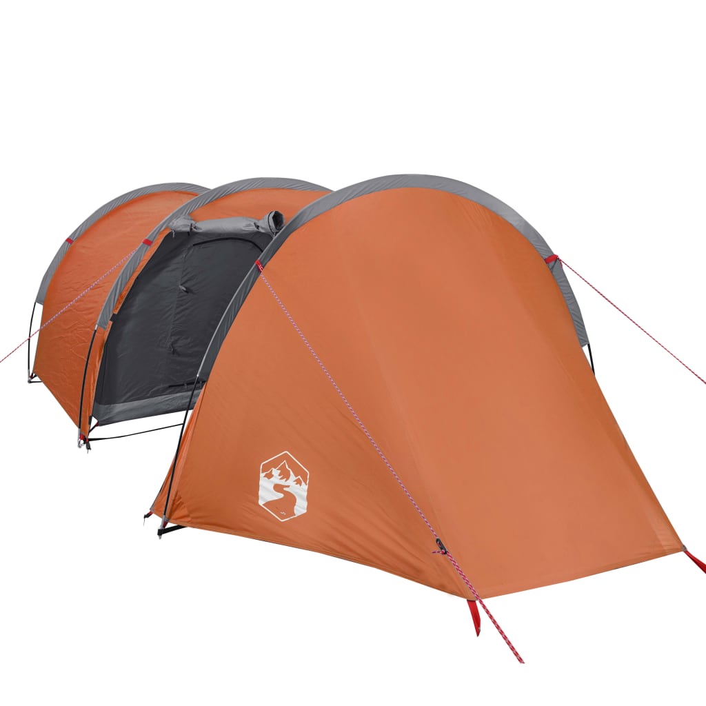 vidaXL Camping Tent Tunnel 4-Person Orange Waterproof