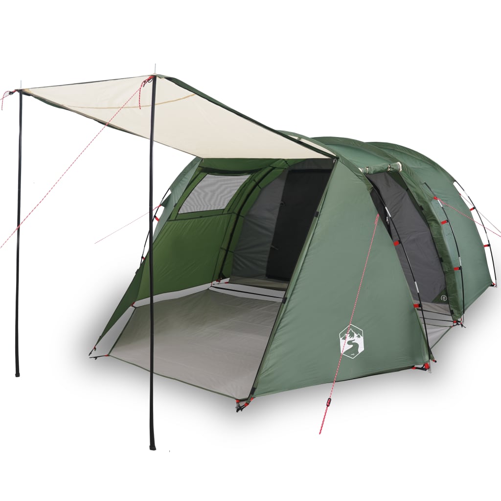 vidaXL Camping Tent Tunnel 4-Person Green Waterproof