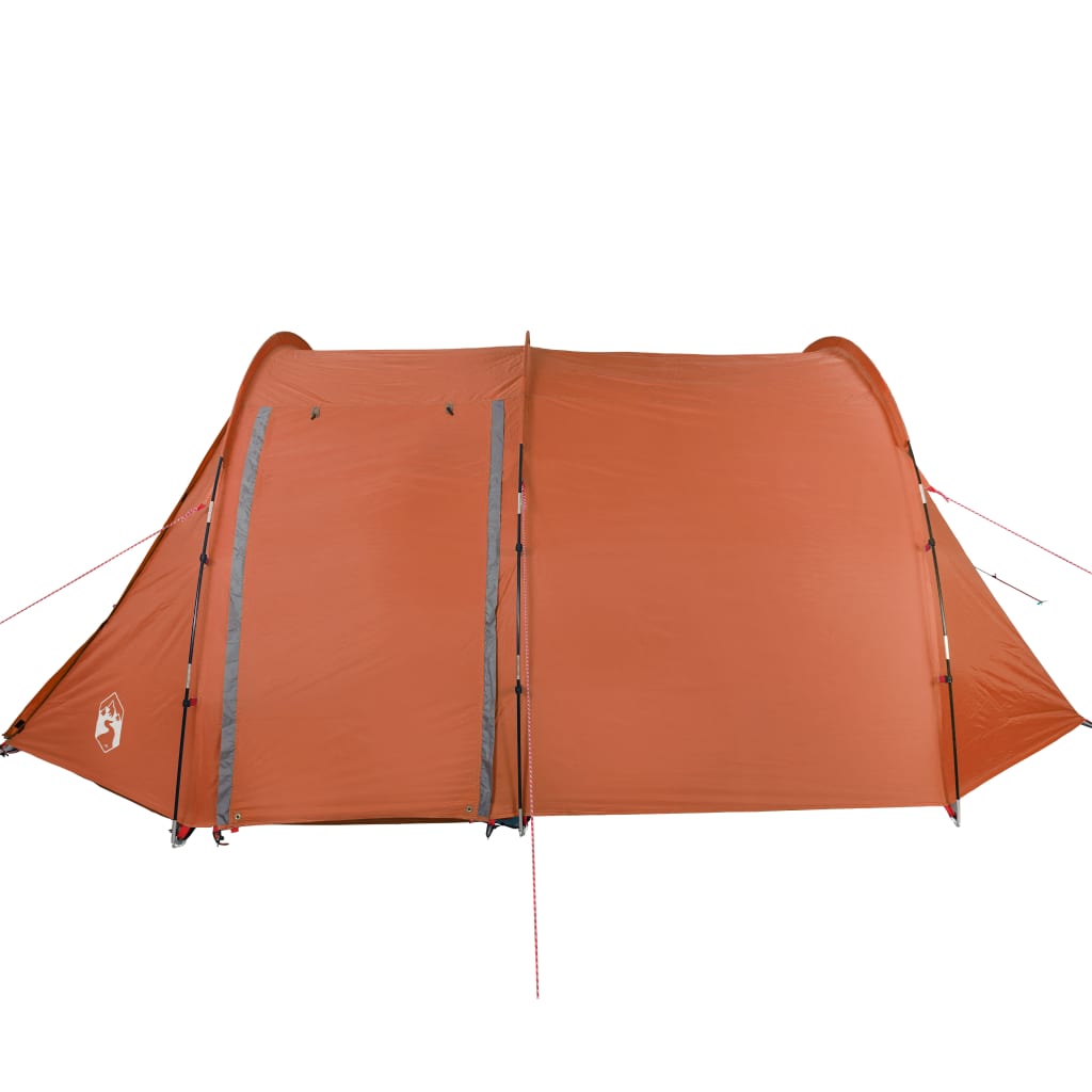 vidaXL Camping Tent Tunnel 4-Person Grey and Orange Waterproof