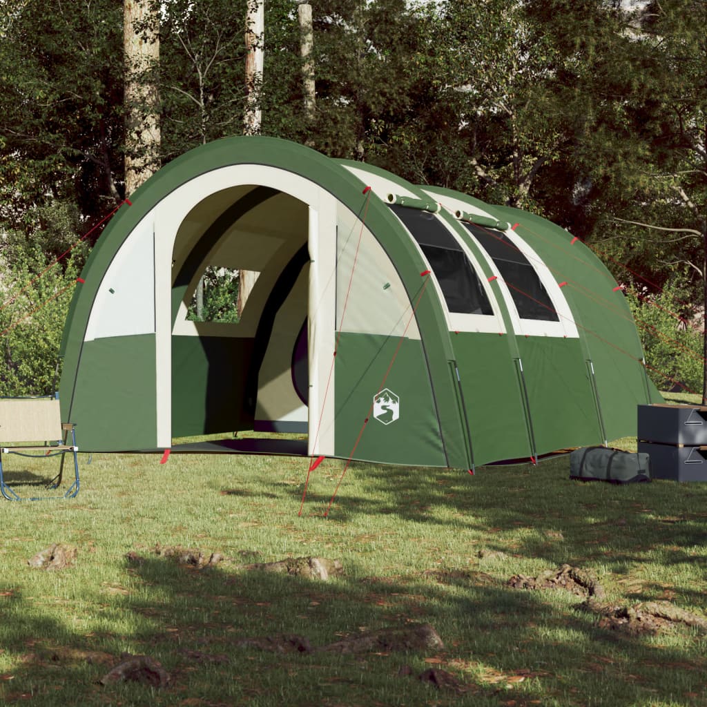 vidaXL Camping Tent Tunnel 4-Person Green Waterproof