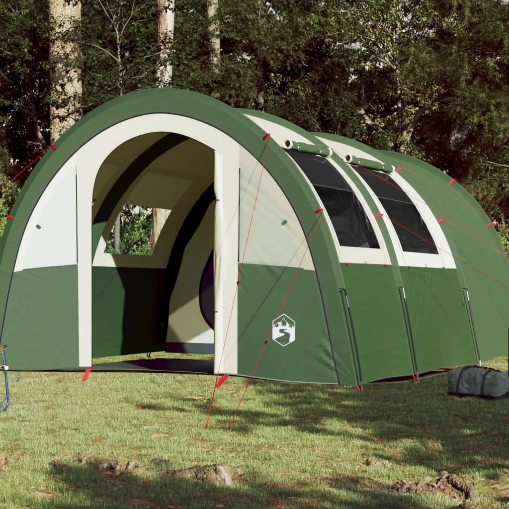 vidaXL Camping Tent Tunnel 4-Person Green Waterproof