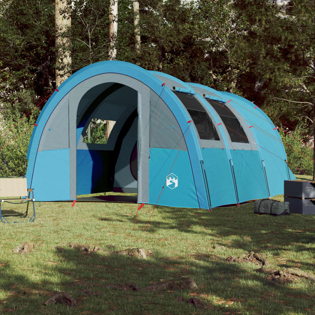 vidaXL Camping Tent Tunnel 4-Person Blue Waterproof