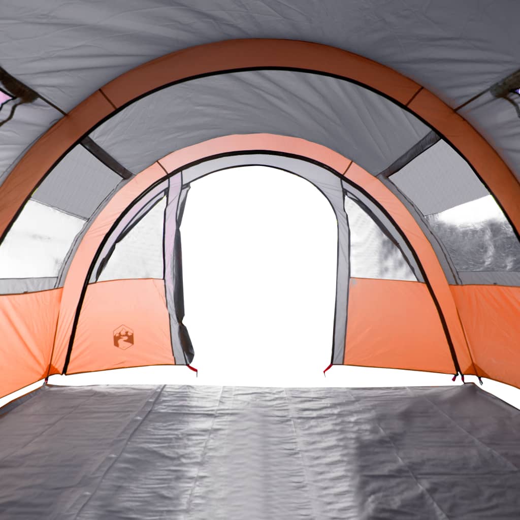 vidaXL Camping Tent Tunnel 4-Person Grey and Orange Waterproof