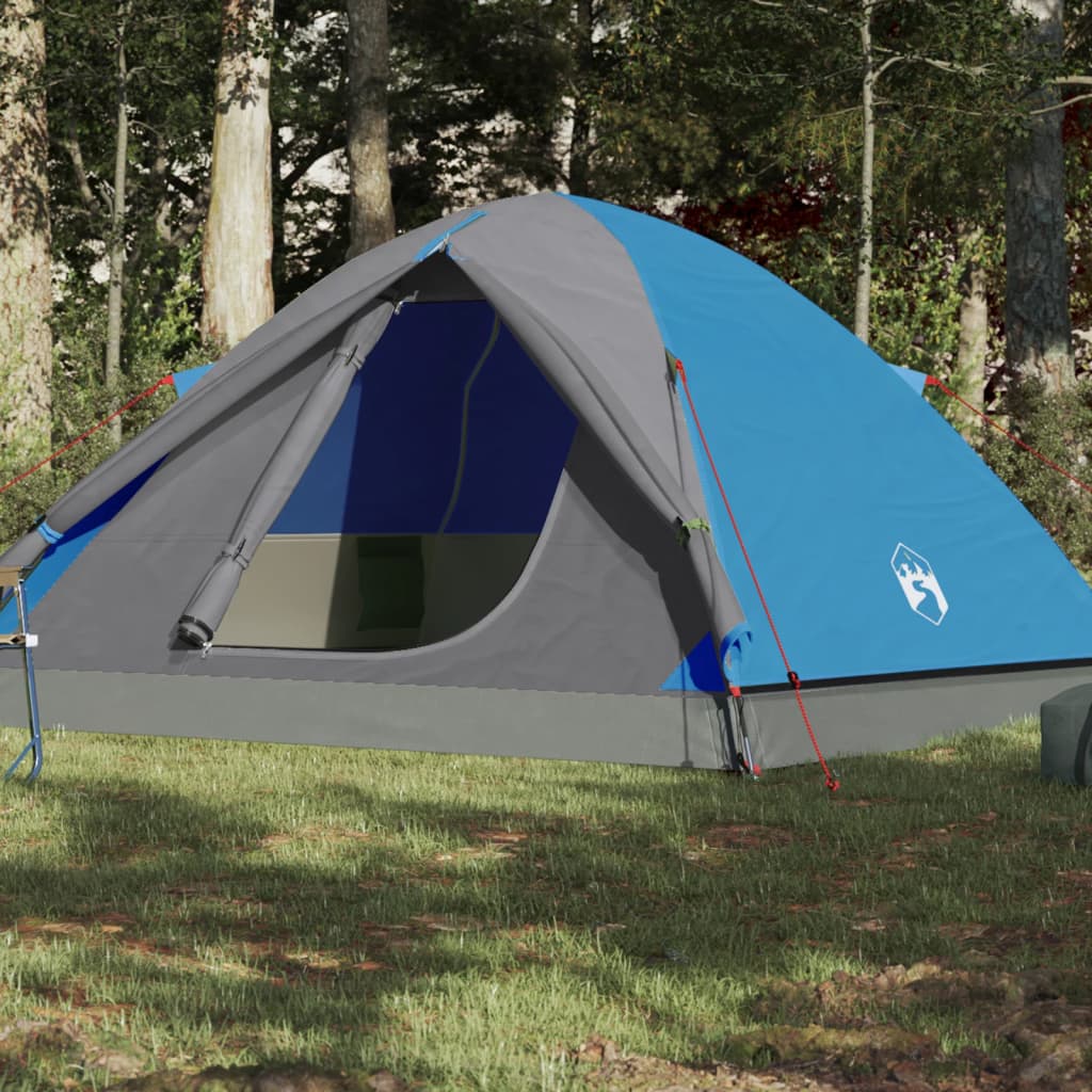 vidaXL Camping Tent Dome 3-Person Blue Waterproof